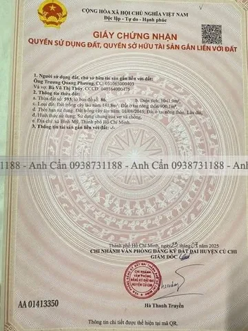 Bán đất 1041m² có sẵn 900m² thổ cư ngang 14.7m giá 25 tỷ tại Xã Bình Mỹ