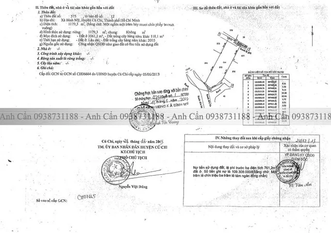 Bán đất 1179m² có sẵn 1061m² thổ cư ngang 17m giá 13 tỷ tại Xã Bình Mỹ