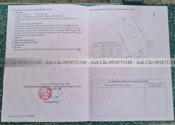 Bán đất 1229m² có sẵn 200m² thổ cư ngang 28m giá 11 tỷ tại Xã Bình Mỹ