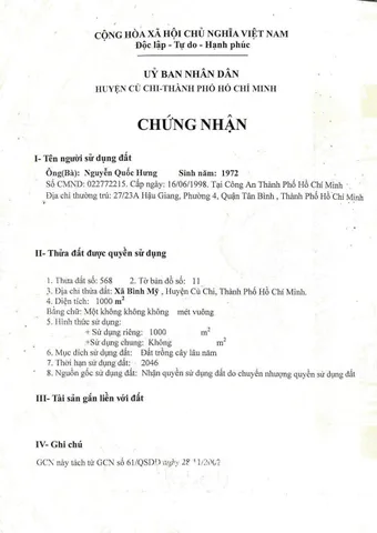 Bán đất 1000m² có sẵn 817m² thổ cư ngang 20m giá 11.5 tỷ tại Xã Bình Mỹ