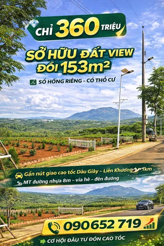 360 TRIỆU SỞ HỮU NGAY LÔ ĐẤT VIEW ĐẸP – SỔ HỒNG RIÊNG