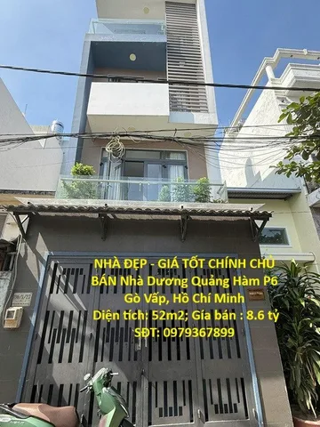 NHÀ ĐẸP - GIÁ TỐT CHÍNH CHỦ BÁN Nhà Dương Quảng Hàm P6 Gò Vấp, Hồ Chí Minh