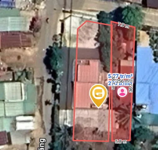 Bán đất 256.2m² có sẵn 50m² thổ cư ngang 5.0m giá 1.35 tỷ tại Phường Thành Nhất