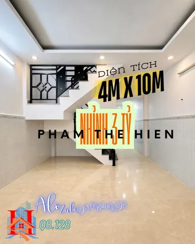 Q.8.127 – NHÀ 2 TẦNG, 4m x 10m, NHỈNH 3 TỶ, PHẠM THẾ HIỂN BÌNH ĐÔNG, O9I88466O8