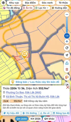 Bán đất 552.9m² ngang 10m giá 250 triệu tại Phường Cư Bao