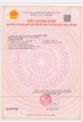 Bán đất 107m² full thổ cư ngang 5m giá 2.2 tỷ tại Xã Bình Mỹ