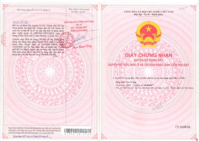 Bán đất 500m² ngang 23m giá 4.5 tỷ tại Xã Bình Mỹ