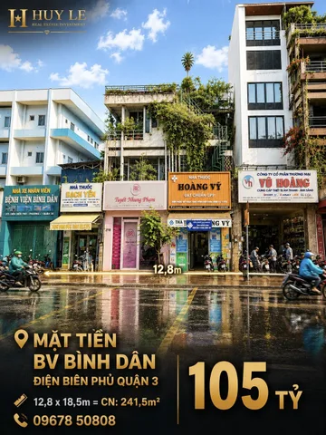 Mặt Tiền BV Bình Dân - 12,8 x 18,5m Điện Biên Phủ, Quận 3