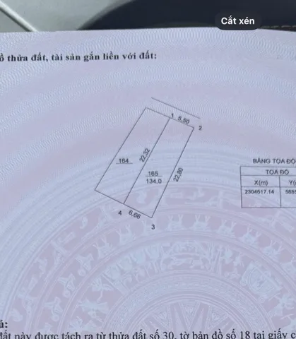 Bán đất 134m² full thổ cư ngang 5,5m giá 6.43 tỷ tại Xã Thượng Phúc