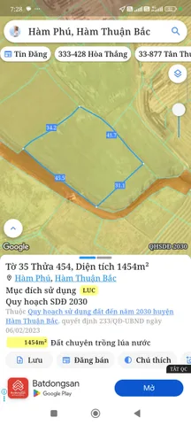 Bán đất 2000m² ngang 30m giá 200 triệu tại Xã Hàm Thuận Bắc