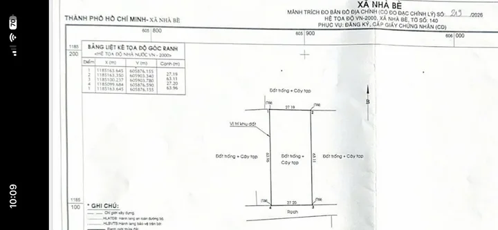 Bán đất 1727m² ngang 20m giá 6.44 tỷ tại Xã Nhà Bè