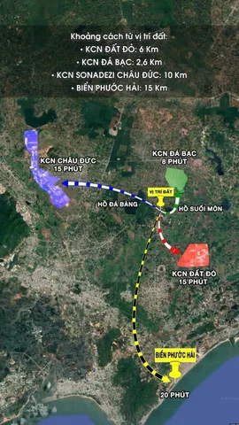 Chính chủ cần bán 3 lô liền kề 569m2 MT 15m DT765 Long Tân Đá Bạc - 240m2TC