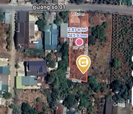 Bán đất 16202.2m² có sẵn 60m² thổ cư ngang 5.0m giá 950 triệu tại Phường Buôn Ma Thuột