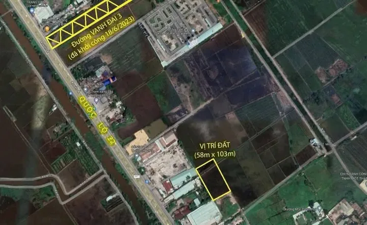 🟥Bán đất 1000m² ngang 13x62m giá 4.7 tỷ tại Đường Quốc Lộ 22 Xã Hóc Môn gần Vành Đai 3