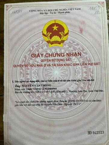 Bán đất 1569,8m² có sẵn 1000m² thổ cư ngang 30m giá 83.7 tỷ tại Đường Tỉnh Lộ 43 Phường Tam Bình