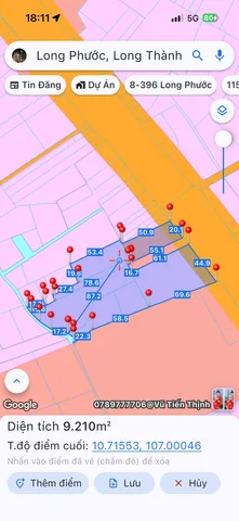 Bán đất 9210m² có sẵn 200m² thổ cư ngang 65m giá 119.5 tỷ tại Xã Long Phước