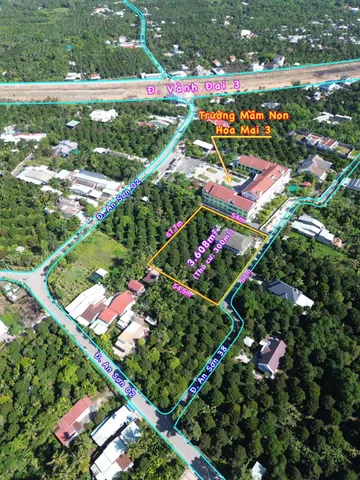 Bán Nhà vườn măng cụt với 67m mặt tiền đường nhựa lớn, bên hông trường Hoa Mai 3