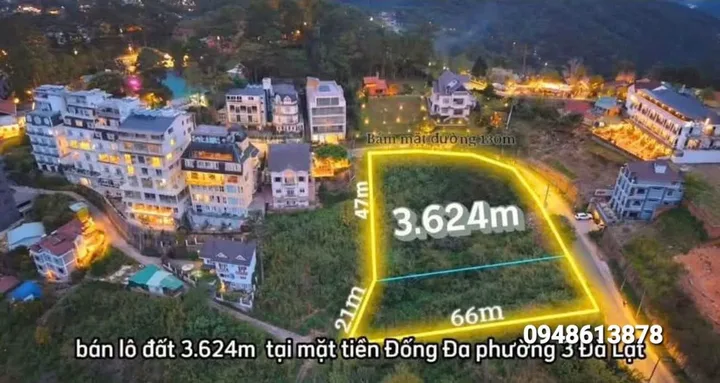 Siêu phẩm lô đất mặt tiền Đống Đa- P3 Đà Lạt🌲3.624m - 270 tỷ ngay trung tâm gần bến xe liên tỉnh