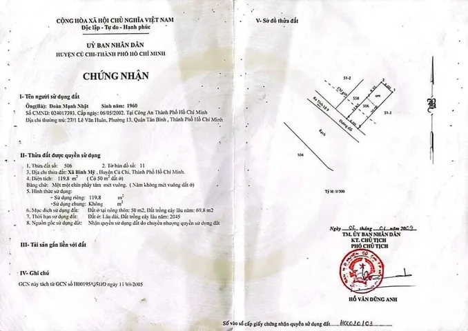 Bán đất 120m² có sẵn 84m² thổ cư ngang 6m giá 2 tỷ tại Xã Bình Mỹ