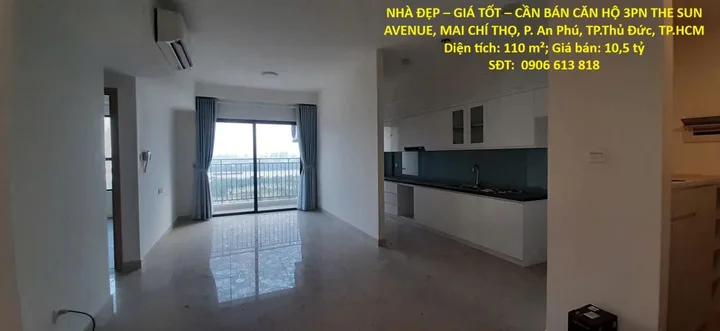 NHÀ ĐẸP – GIÁ TỐT – CẦN BÁN CĂN HỘ 3PN THE SUN AVENUE, MAI CHÍ THỌ, P. An Phú, TP.Thủ Đức, TP.HCM