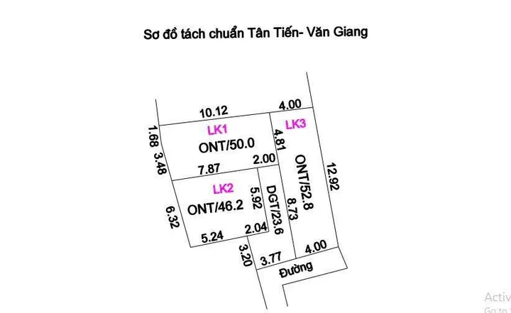 Bán đất 50m² full thổ cư ngang 4,81m giá 1.5 tỷ tại Xã Văn Giang