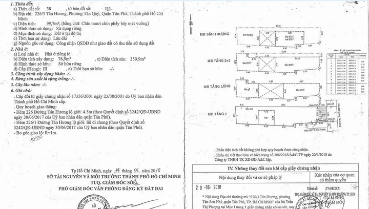 Bán nhà 99m² có sẵn 86m² thổ cư ngang 4m giá 8.9 tỷ tại Phường Phú Thọ Hòa