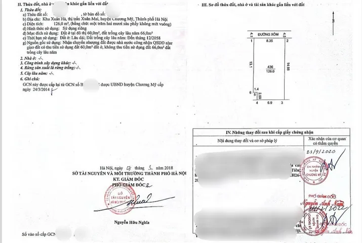 Bán nhà 123.9m² có sẵn 60m² thổ cư ngang 8m giá 6 tỷ tại Xã Xuân Mai