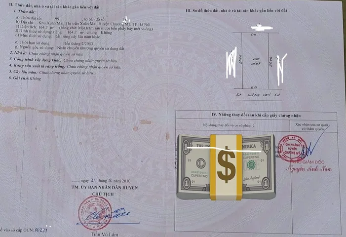 Bán đất 154.4m² ngang 6m giá 3 tỷ tại Đường Liên Thôn Xã Xuân Mai