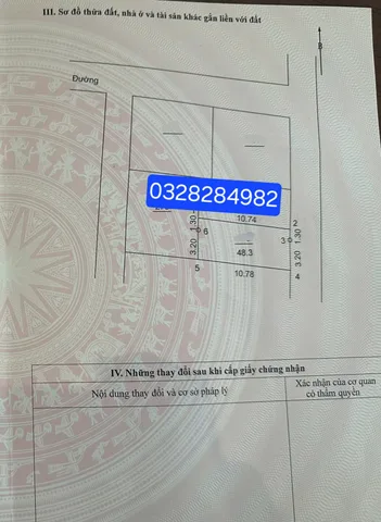 Bán đất 48.3m² full thổ cư ngang 4.5m giá 3 tỷ tại Xã Quang Minh