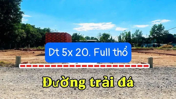 Bán nền thổ cư đường đá xanh xã Tân An Hội dt 100m2 giá 1,65 tỷ