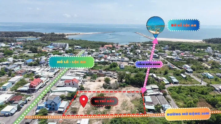 Bán 15 nền đất thổ cư ngay trung tâm phố chợ biển Lộc An full thổ cư giá ưu đãi