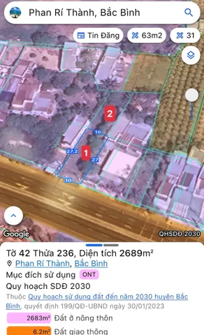Bán đất 508m² full thổ cư ngang 10m giá 4.5 tỷ tại Xã Bắc Bình