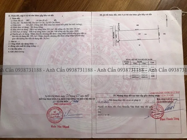 Bán đất 421m² có sẵn 393m² thổ cư ngang 10m giá 5.8 tỷ tại Xã Bình Mỹ