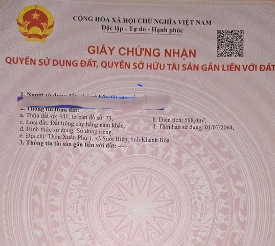 Suối Tiên( nay là Suối Hiệp), 588m2, Qh thổ cư. lH 0938161427