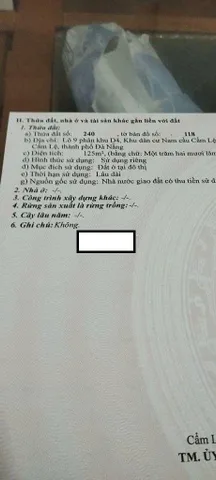 📌📌📌LÀM VIỆC TRỰC TIẾP GIÁ TỐT !!! Bán đất Cẩm Nam 7, Hòa Xuân