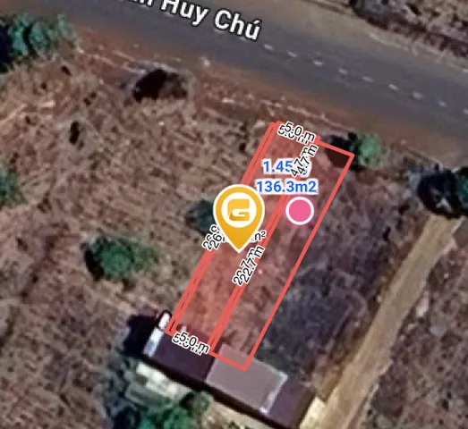 Bán đất 135.1m² có sẵn 60m² thổ cư ngang 5.0m giá 1.55 tỷ tại Xã Hòa xuân
