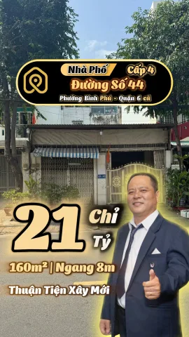 💎NHÀ CẤP 4 NGANG 8M  MT KHU BÌNH PHÚ  Q.6  Tìm Nhà Phố - timnhapho.vn