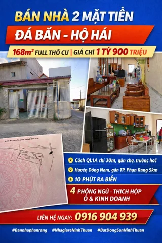 🌊 BÁN NHÀ 2 MẶT TIỀN - 4 P. NGỦ TẠI ĐÁ BẮN XUÂN HẢI – 168m² – 1Tỷ900 TRIỆU