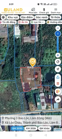 Bán đất 1207.8m² có sẵn 400m² thổ cư ngang 40m giá 3 tỷ tại Đường Lê Phụng Hiểu Phường 3 Bảo Lộc