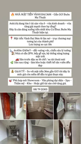 🔥 NHÀ MẶT TIỀN VÀNH ĐAI 36M – GẦN GO! BMT