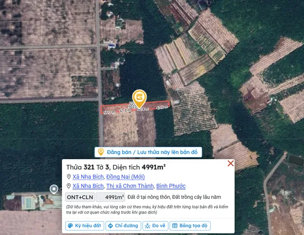 ĐẤT 4988M², NGANG 25M, CHƠN THÀNH, BÌNH PHƯỚC