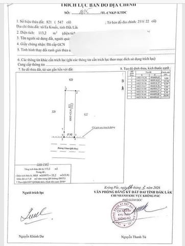 Bán đất 114m² có sẵn 60m² thổ cư ngang 5m giá 595 triệu tại Xã Ea Knuếc