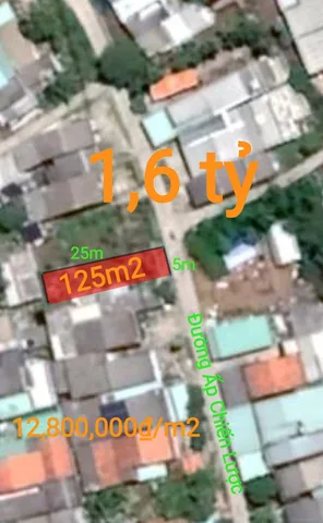 Bán đất 125m² full thổ cư ngang 5m giá 1.6 tỷ tại Xã Tân Trụ