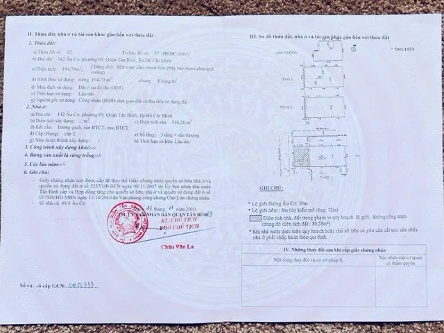 Chính Chủ Bán Nhà Mặt tiền 142 Âu Cơ – Giá 67 tỷ
