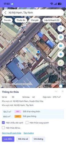 Bán Nhà riêng 273.7m2 có sẵn 273.7 m2 thổ cư giá 10.5 tỷ nay kẹt gấp giảm còn 9tỷ7 bao toàn bộ phí giấy tờ tại Xã Mỹ Hạnh Tây Ninh