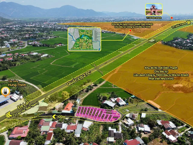 Bán đất 100m² full thổ cư ngang 5m giá 1.15 tỷ tại Xã Diên Lạc