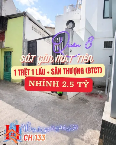 CH.133 – NHÀ 2 TẦNG 24m², NHỈNH 2.5 TỶ, SÁT GẦN MẶT TIỀN HƯNG PHÚ, ALOO NGAY O9I88466O8