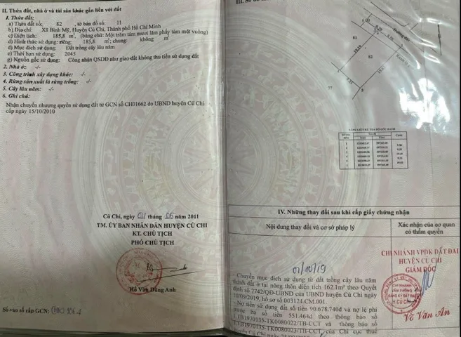 Bán đất 186m² ngang 10m giá 0 triệu tại Xã Bình Mỹ