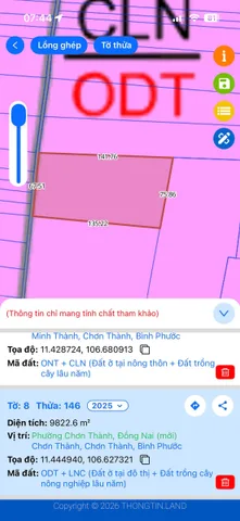 Bán đất 300m² có sẵn 50m² thổ cư ngang 6m giá 760 triệu tại Phường Chơn Thành