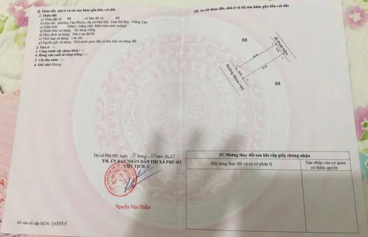 Bán đất 100m² full thổ cư ngang 5m giá 1.6 tỷ tại Phường Tân Phước